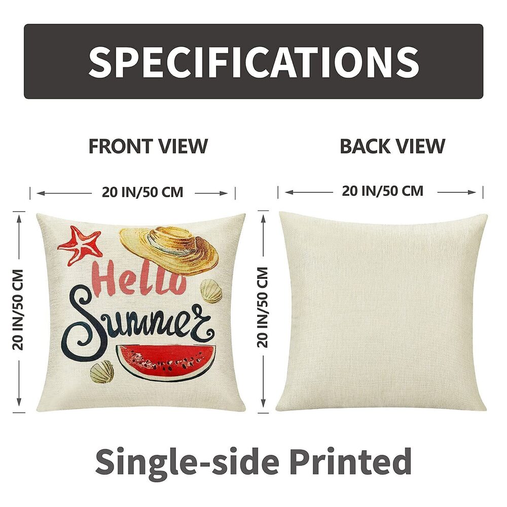 9717 Summer Pillow Covers 20x20: Decorative Pillow Covers Farmhouse Pillow - Picture 2 of 7